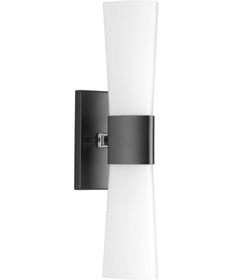 Zura 2-Light Etched Opal Glass Modern Bath Vanity Light Matte Black
