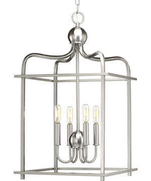 Assembly Hall 4-Light Coastal Pendant Light Brushed Nickel