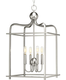 Assembly Hall 4-Light Coastal Pendant Light Brushed Nickel
