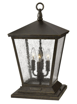 20"H Trellis 4-Light LED Outdoor Pier Post Light in Regency Bronze