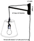 12"W MAST Plug-In Wall Mount Pendant 1 Light Black Cord/Arm Shallow Drum Textured Oatmeal Shade