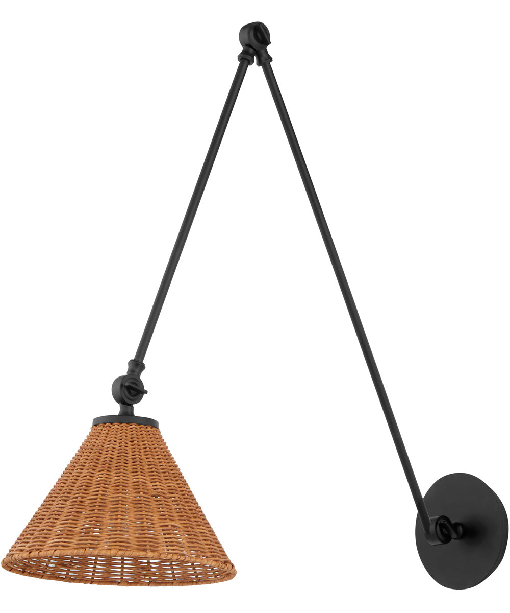 1-light Wall Mount Light Fixture Matte Black