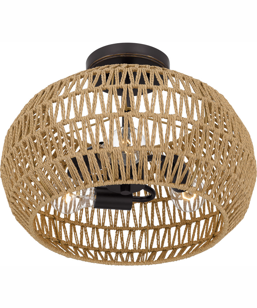 Quoizel Semi-Flush Mount Medium 3-light Semi Flush Mount Palladian Bronze