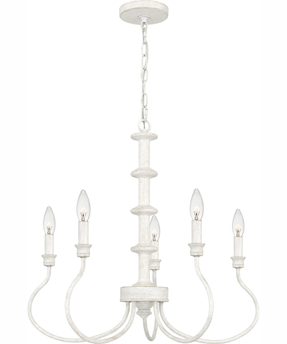 Adela 5-light Chandelier Antique White