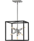 Aros 7-Light Small Convertible Pendant in Black with Polished Nickel accents