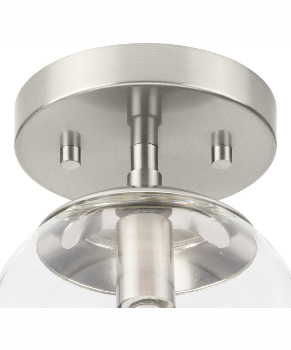 Atwell 1-Light Mid-Century Modern Semi-Flush Mount Brushed Nickel