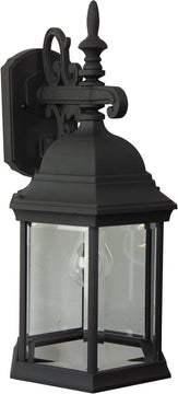 18"H Hex Style 1-Light Outdoor Wall Matte Black