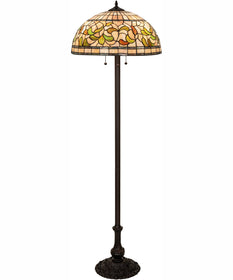 60" High Tiffany Turning Leaf Floor Lamp