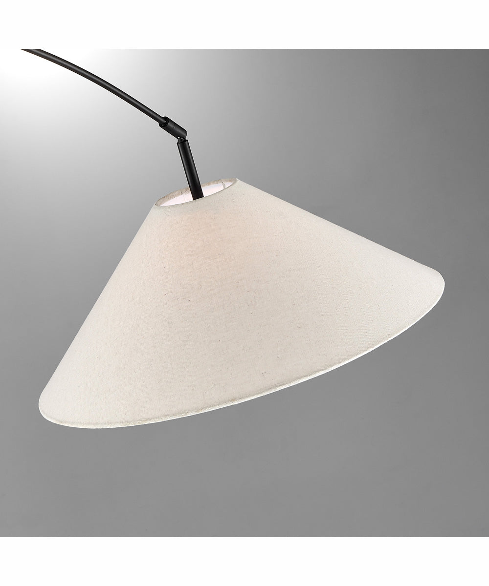Hadas 1-Light Arch Lamp Black/Fabric Shade