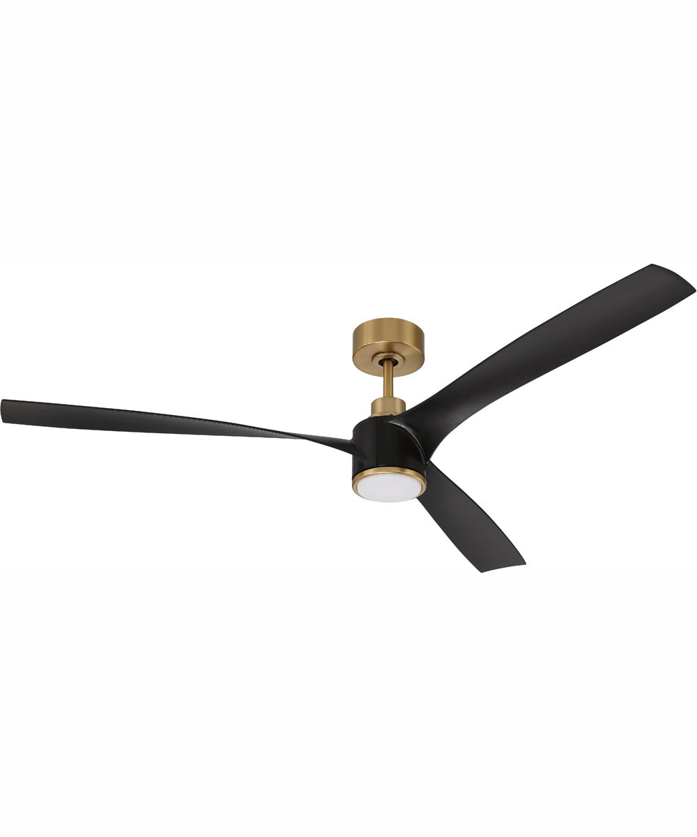 60" Phoebe 1-Light Ceiling Fan Flat Black/Satin Brass