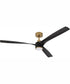 60" Phoebe 1-Light Ceiling Fan Flat Black/Satin Brass