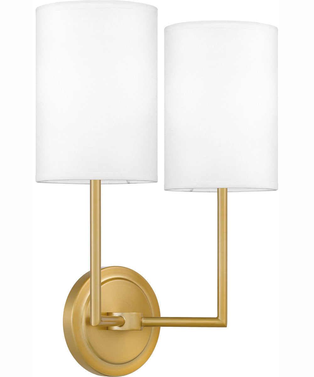Quoizel Wood Small 2-light Wall Sconce Aged Brass