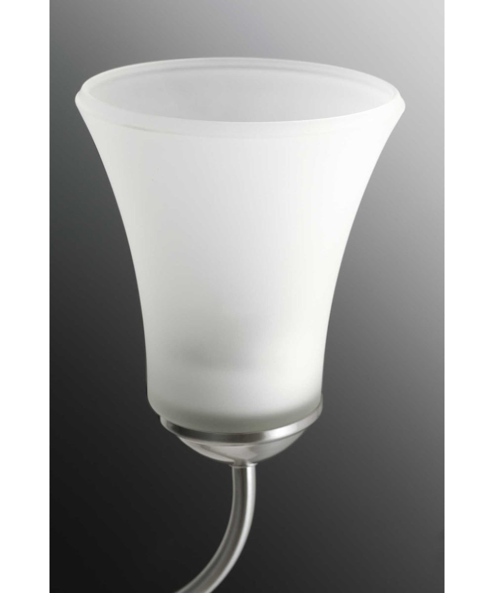 Classic 3-Light Etched Glass Traditional Chandelier Light Brushed Nickel