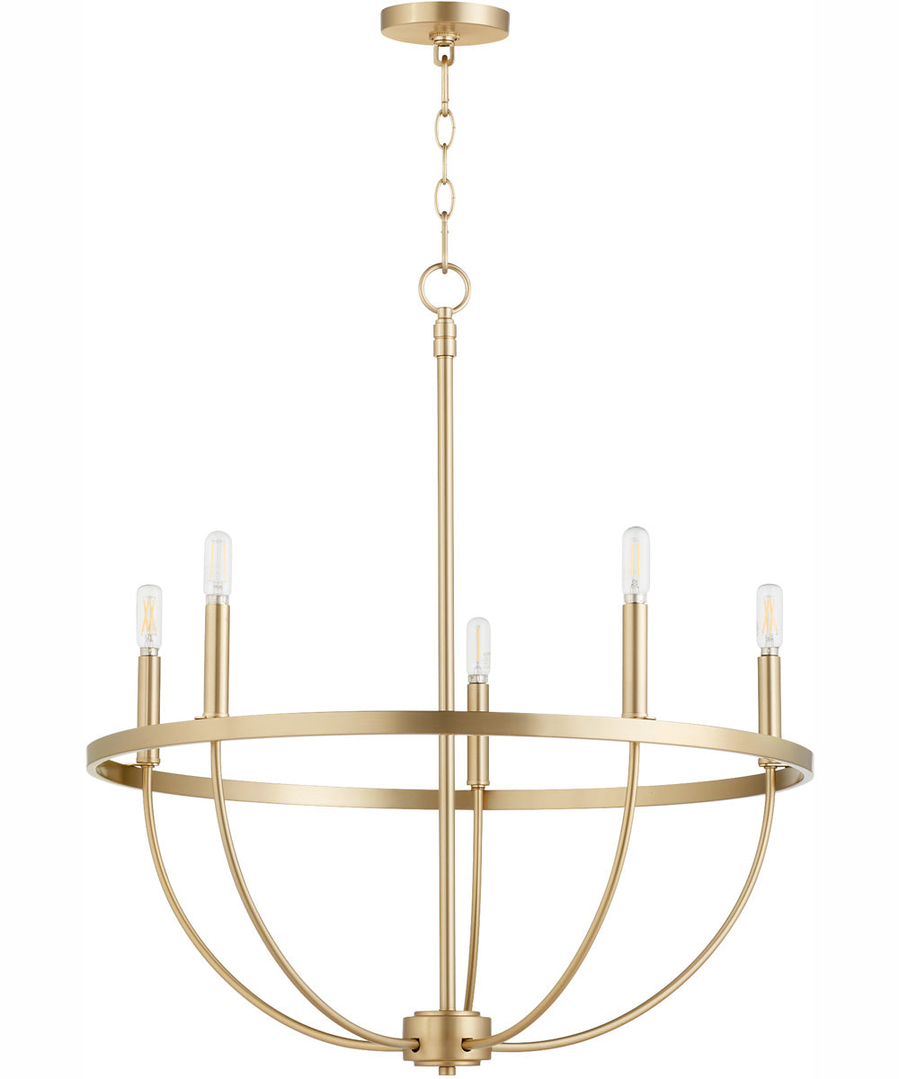 Tribute 5-light Chandelier Aged Brass