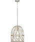 Chastain  1-Light Basket Farmhouse Pendant Light Bleached Oak