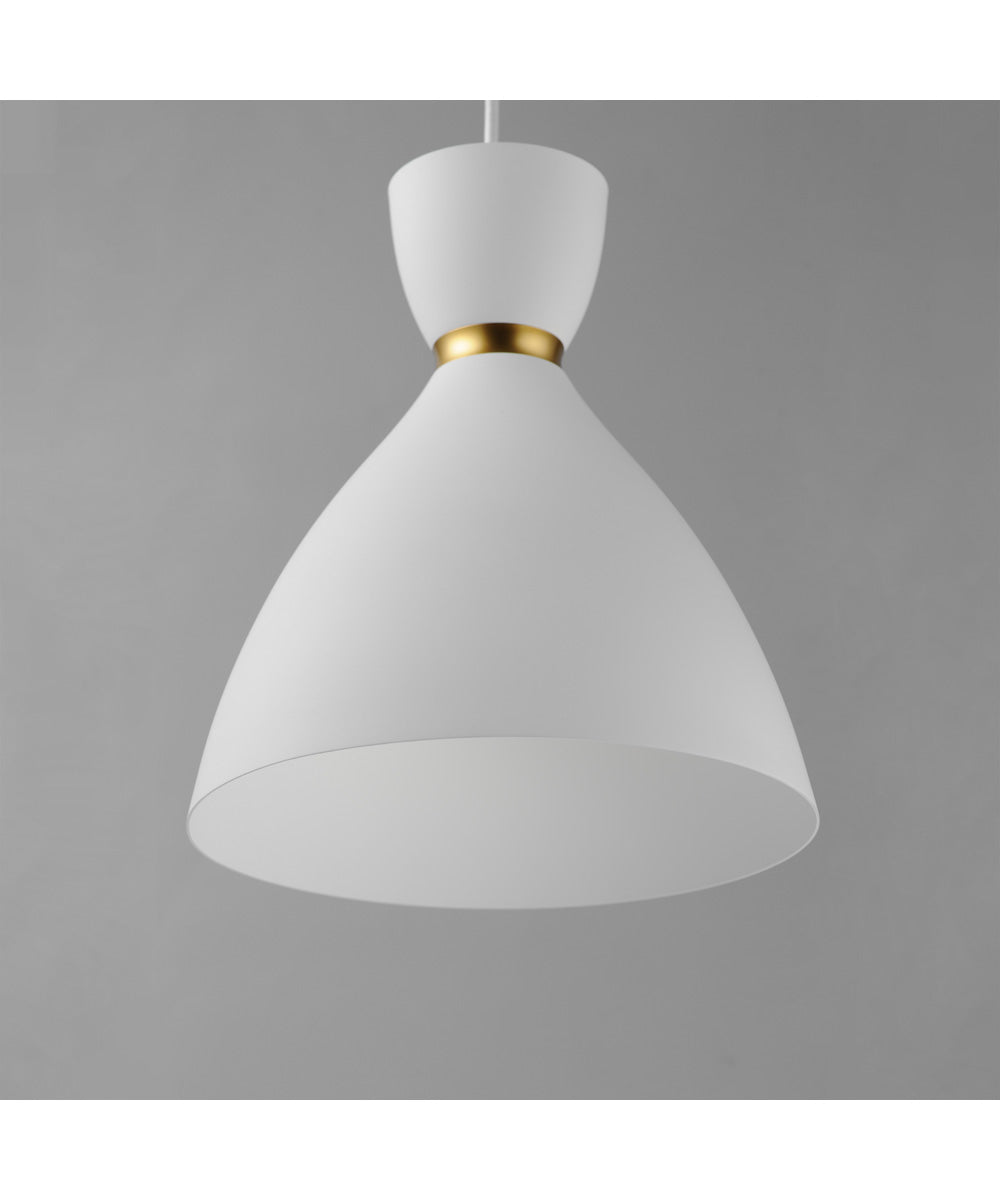 Carillon 11 inch Mini Pendant White/Satin Brass