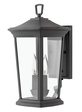 16"H Bromley 2-Light Small Outdoor Wall Light in Museum Black