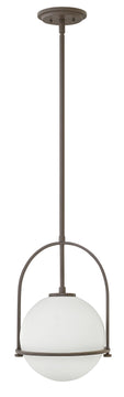 12"W Somerset 1-Light Stem Hung Pendant in Buckeye Bronze