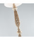 Garo 1-Light Floor Lamp Brushed Wood Finished/White Linen
