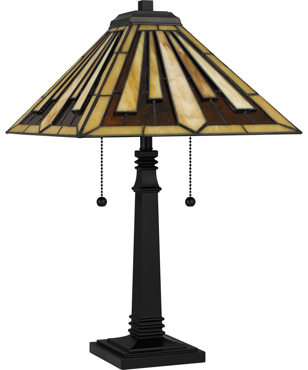 Tiffany Small 2-light Table Lamp Matte Black