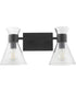 Beldar 2-light Bath Vanity Light Matte Black w/ Clear Glass