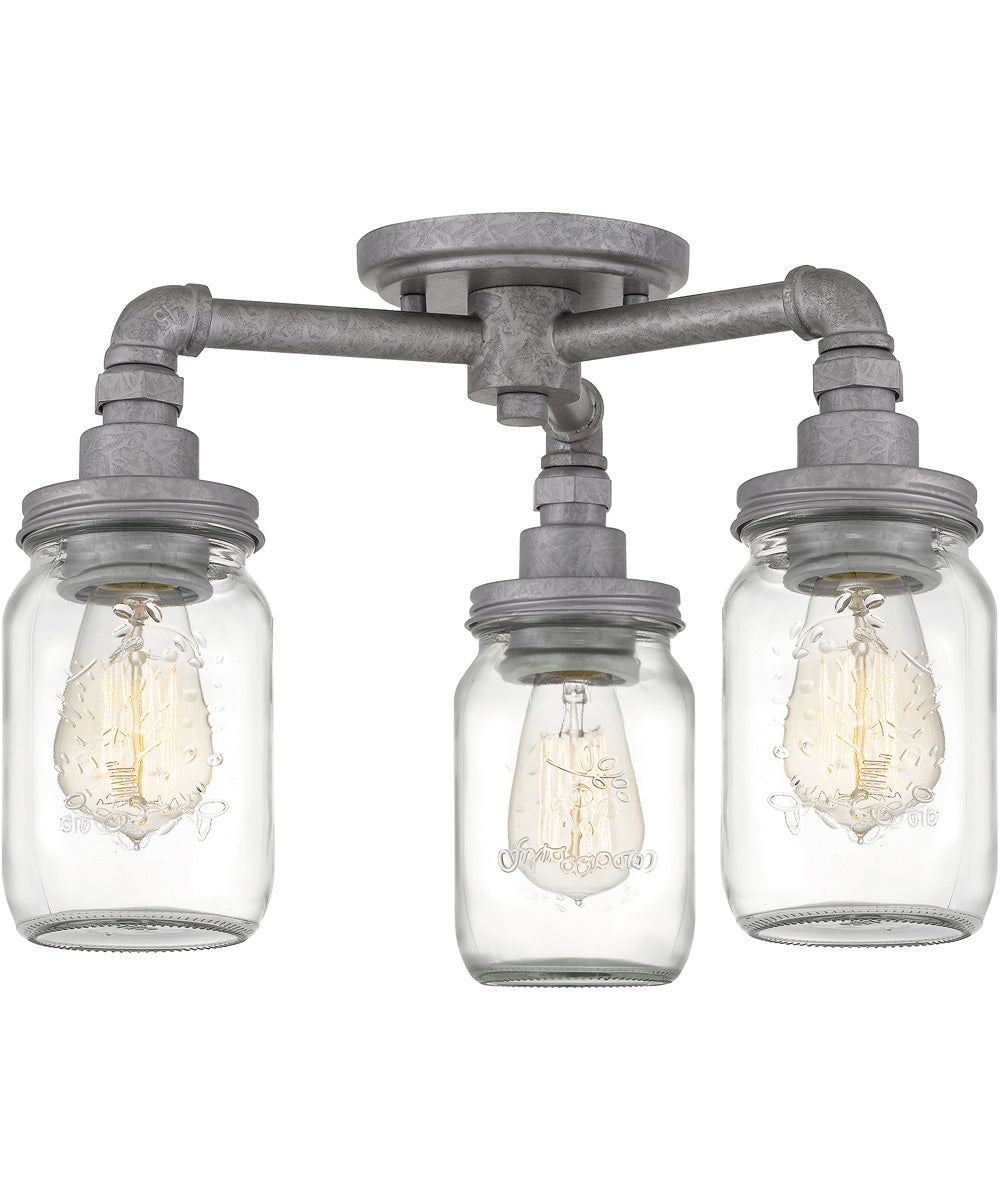 Squire 3-light Semi Flush Mount Galvanized