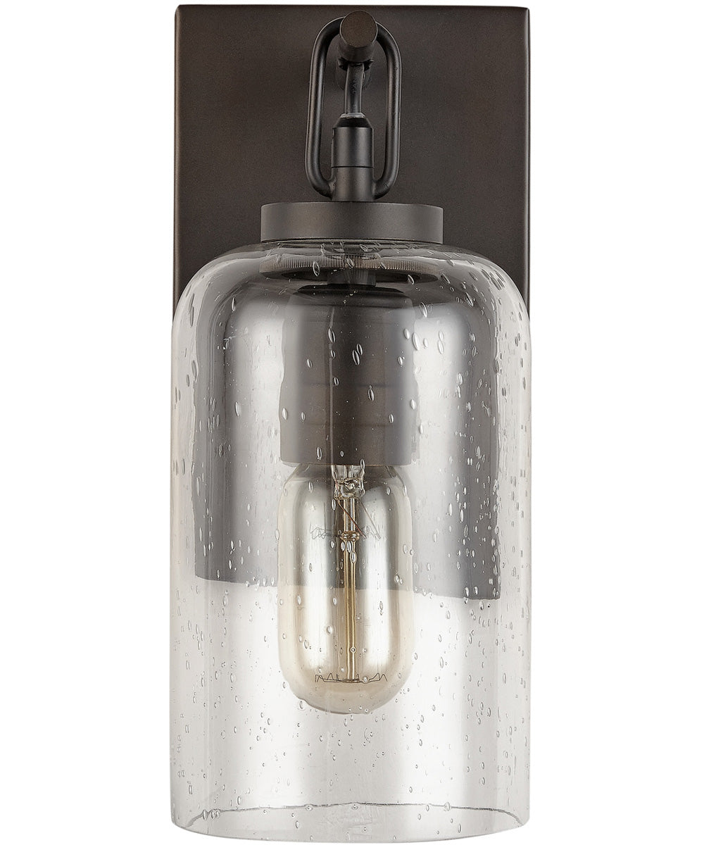 1-Light Sconce In Old Bronze With Clear Seeded Glass