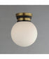 San Simeon 1-Light LED Flush Mount Black / Natural Aged Brass