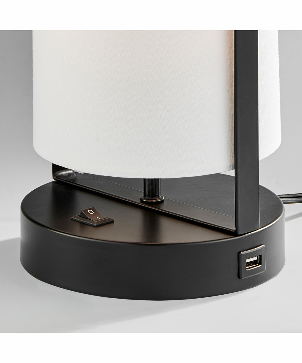 Obelia 1-Light 2 Pack-Table Lamp Black/Fabric Shade With Usb