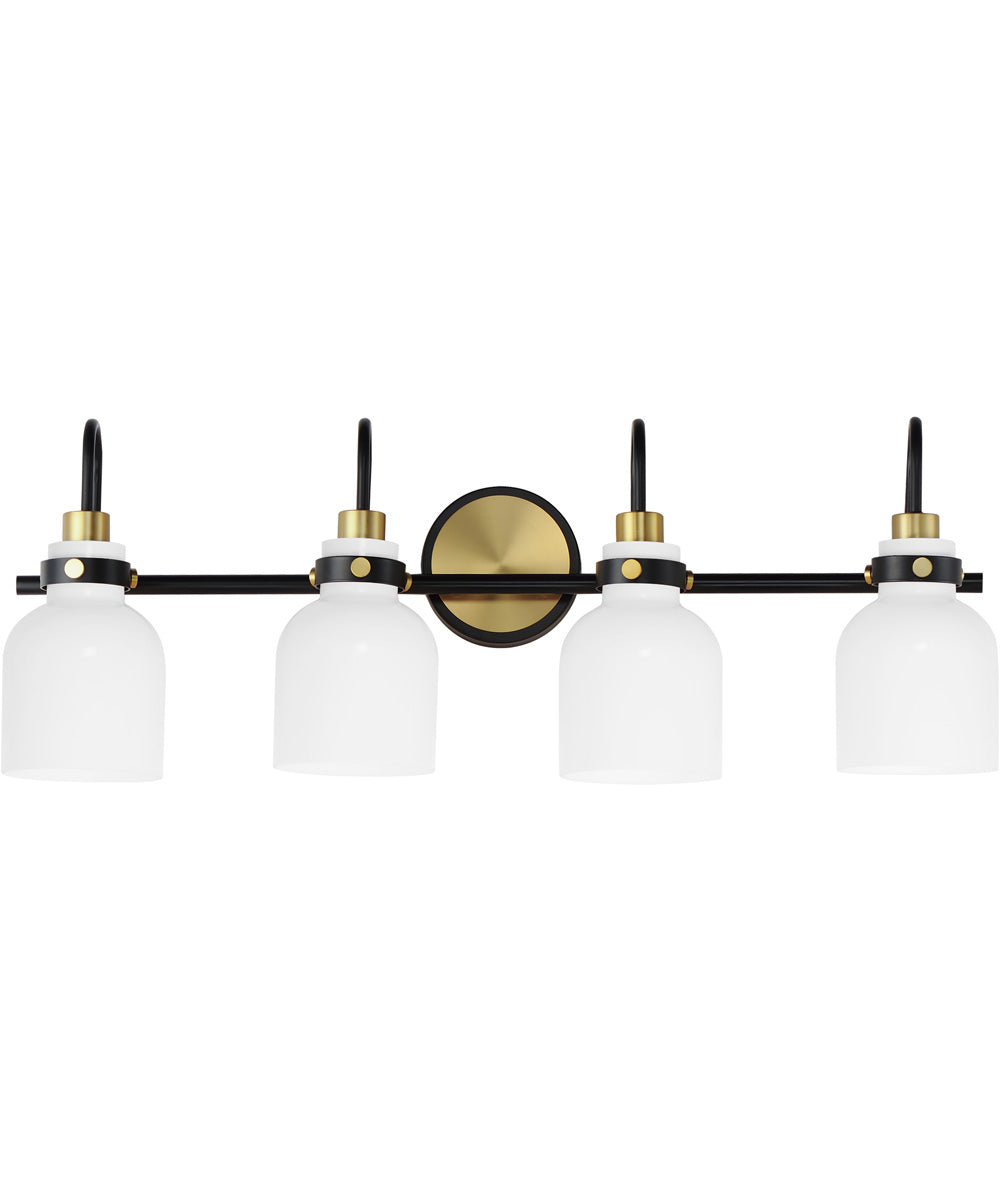 Milk 4-Light Bath Vanity Satin Brass