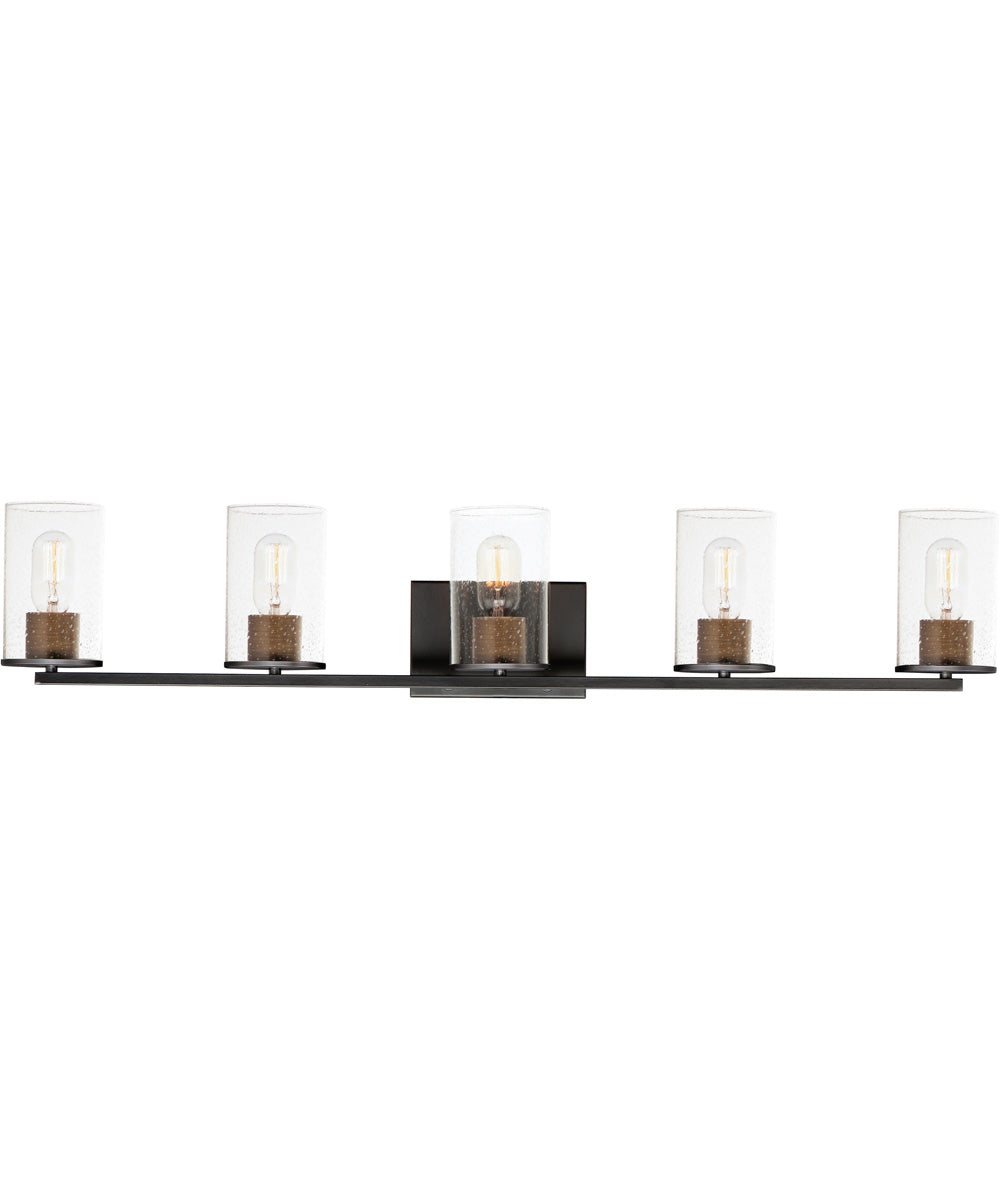 Sleek 5-Light Bath Vanity Antique Brass / Black