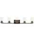 Sleek 5-Light Bath Vanity Antique Brass / Black