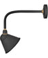Foundry Sign Light 1-Light Medium Straight Arm Outdoor Barn Light in Textured Black