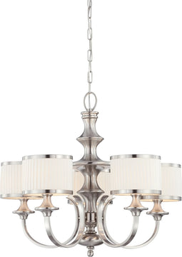 28"W Candice 5-Light Chandelier Brushed Nickel