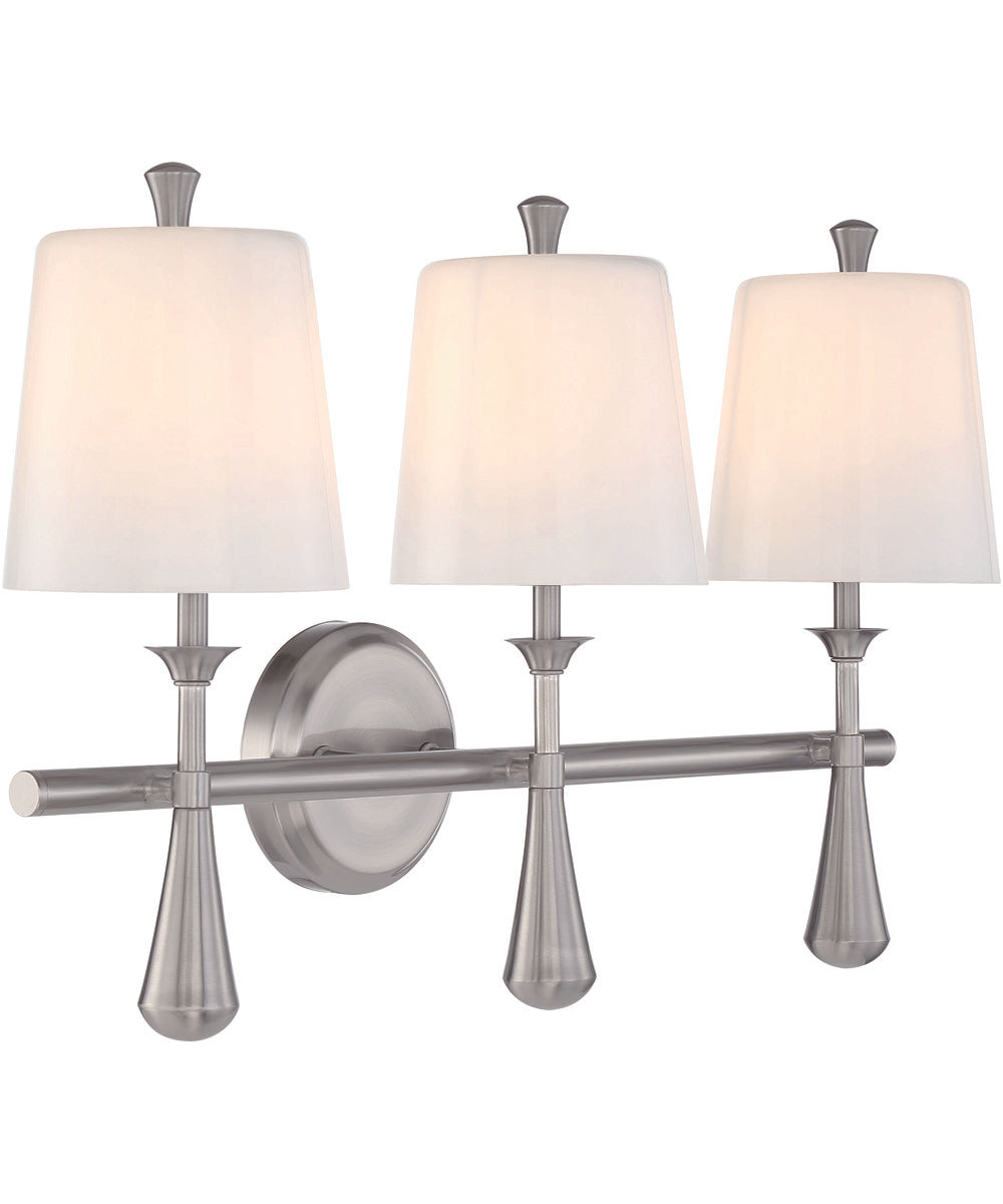 Palmer 3-Light Vanity Brushed Polished Nickel