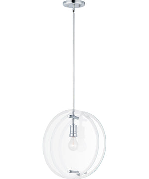 15"W Looking Glass 1-Light Pendant Polished Chrome