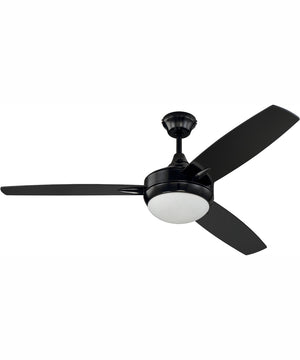 52" Targas 52" 1-Light Ceiling Fan Gloss Black