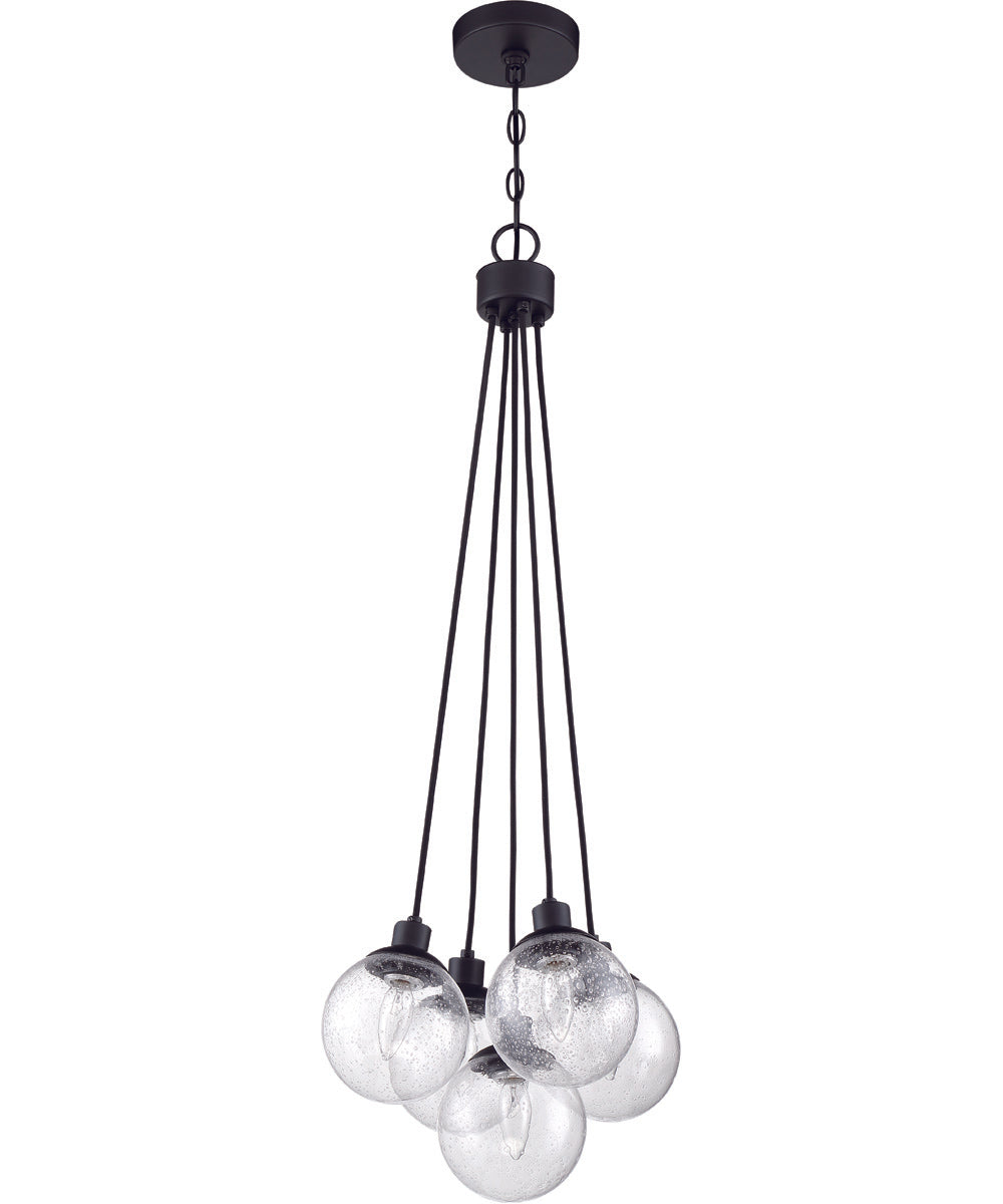 Que 5-Light Pendant Flat Black