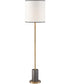 Edgerton 1-Light Floor Lamp Antique Brass/Aged Charcoal/Linen Fabric Shade