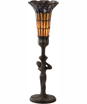 15" High Stained Glass Pond Lily Nouveau Accent Lamp