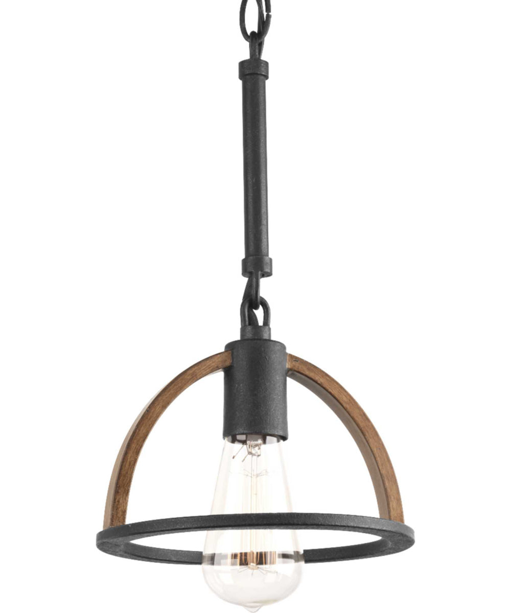 Trestle 1-Light Farmhouse Mini-Pendant Light Gilded Iron