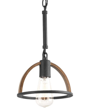 Trestle 1-Light Farmhouse Mini-Pendant Light Gilded Iron