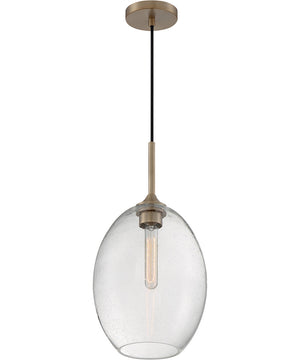 10"W Aria 1-Light Pendant Burnished Brass
