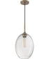 10"W Aria 1-Light Pendant Burnished Brass