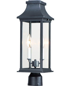 20"H Vicksburg 2-Light Outdoor Post Mount Black