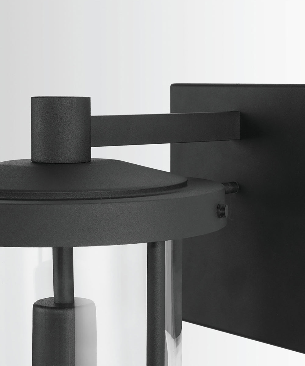 Corbin 1-Light Outdoor Wall Mount Rain or Shine - Black with Clear Glass