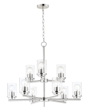 Corona 9-Light Chandelier Satin Nickel