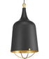 Era 1-Light Gold Global Pendant Light Matte Black
