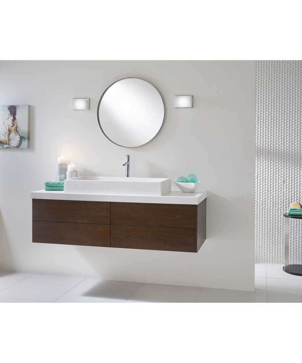 Ace LED 1-Light Etched Glass Modern LED Bath Vanity Light Polished Chrome