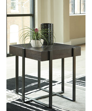 24"H Drewing Square End Table Light Brown